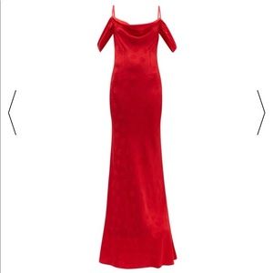 Rat and Boa long red dress